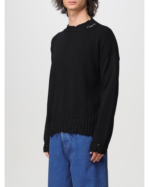 Jersey De Punto De Algodón Marni de hombre de color Black