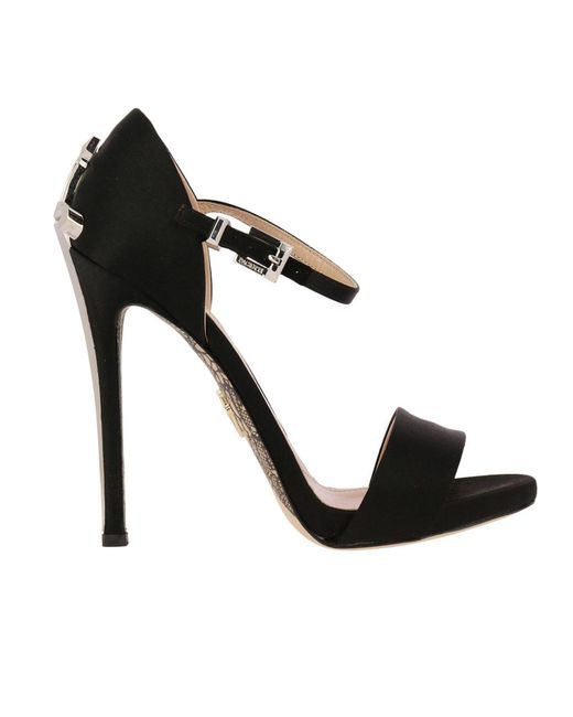 Cesare Paciotti Black Heeled Sandals Shoes Women