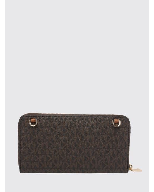 Michael Kors Gray Coated Cotton Jet Set Bag With Mk Monogram Print