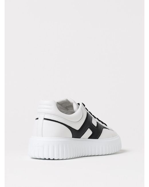Hogan White H-Stripe Leather Sneakers for men