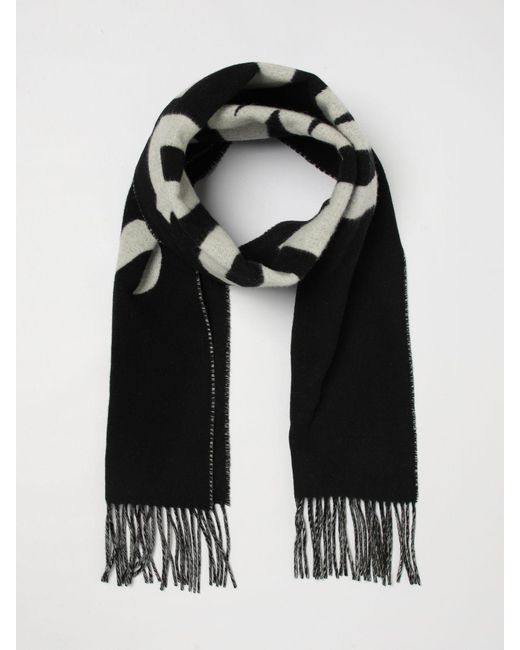 Jacquemus Black Wool Scarf With Jacquard Logo for men