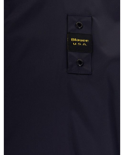 Blauer Blue Cotton Lined Nylon Windbreaker for men