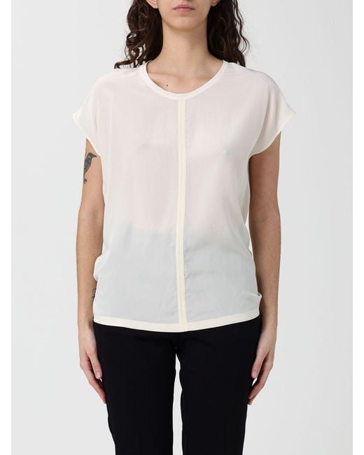 Pinko White Crêpe Blouse