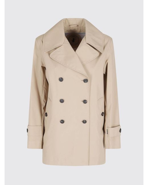 Save The Duck Natural Double-Breasted Trench Coat