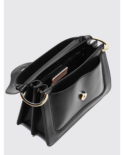 Coccinelle Black C-Me Small Cowhide Leather Handbag With Removable Shoulder Strap