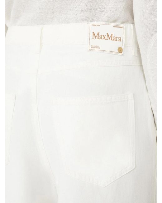 Max Mara White Palazzo Trousers
