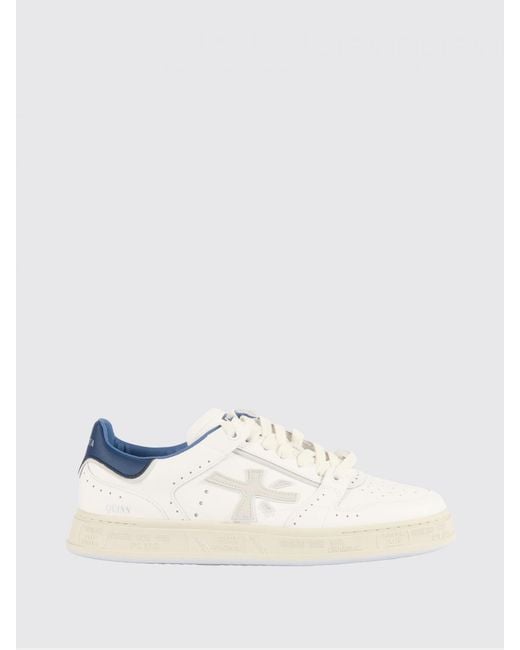 Premiata White Quinn Leather Sneakers for men