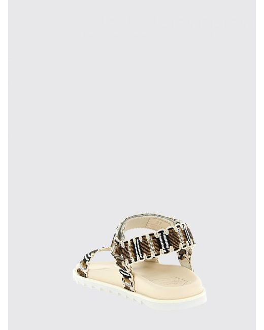 Roger Vivier White Slidy Viv' Crochet Polyester Sandal With Jewel Buckle