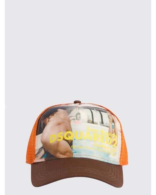 DSquared² Multicolor Graphic Print And Logo Polyester Baseball Cap for men