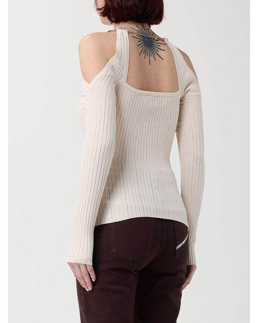 Elisabetta Franchi White Ribbed Viscose Knit