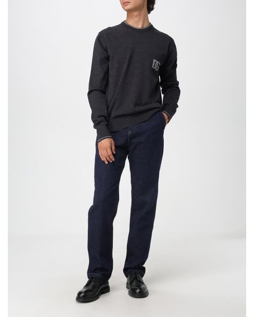 Dolce & Gabbana Blue Dolce &Amp Gabbana Dg Virgin Wool Crew Neck Sweater for men