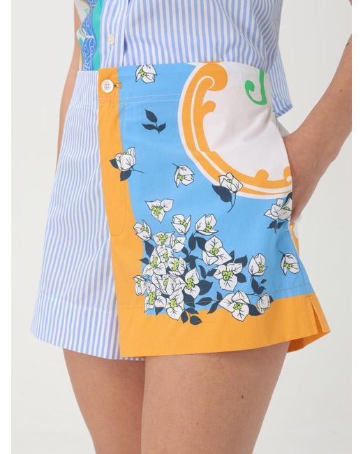 Moschino Blue Printed Panel Shorts