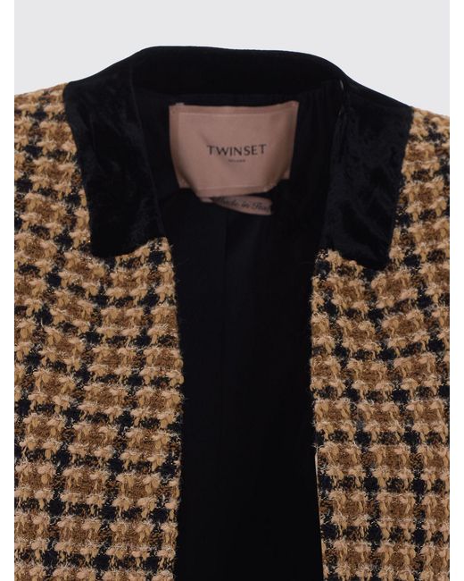 Twinset Black Cropped Houndstooth Jacket