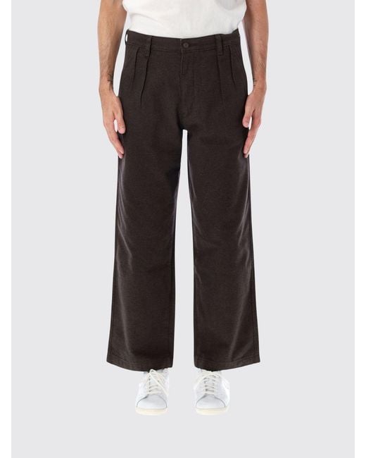 Levi's Black Baggy Wide-Leg Twill Chino Trousers With A Mid-Rise Waist for men