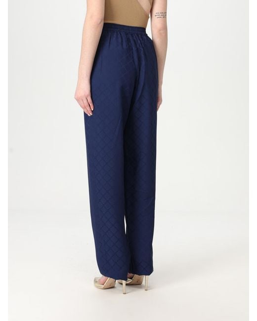 Elisabetta Franchi Blue Wide Leg Drawstring Pants