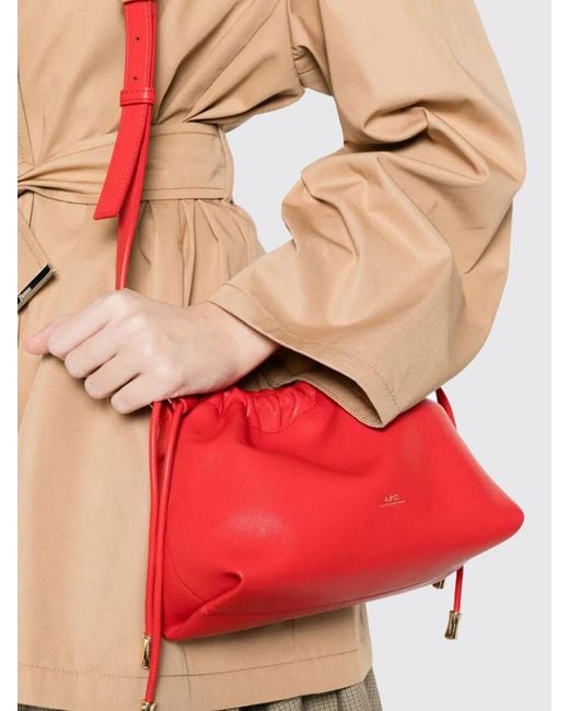 A.P.C. Red Ninon Faux Leather Bag