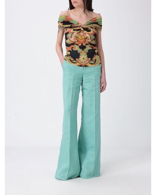 Etro Multicolor Printed Top With Knot