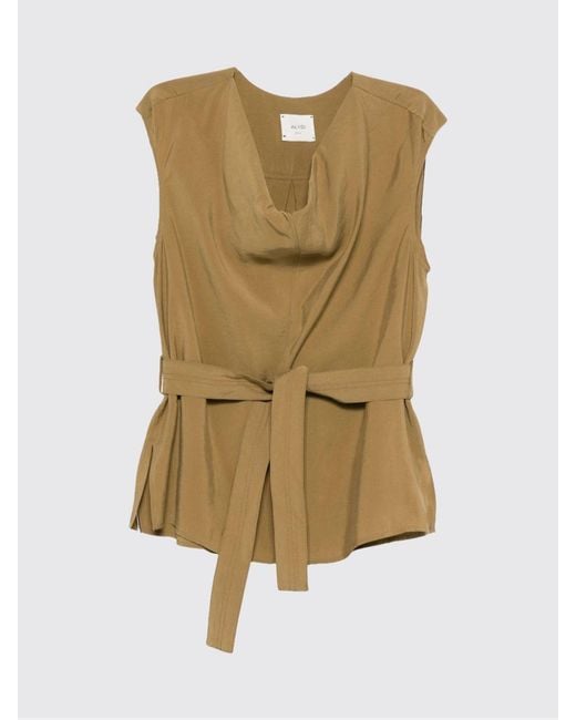 Alysi Green Lyocell Sleeveless Blouse