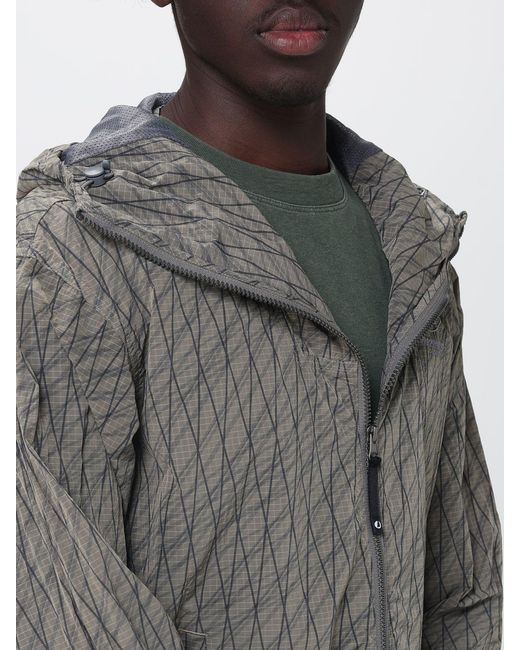 Murphy & Nye Gray Ripstop Nylon Windbreaker Jacket With Abstract Print And Hood for men