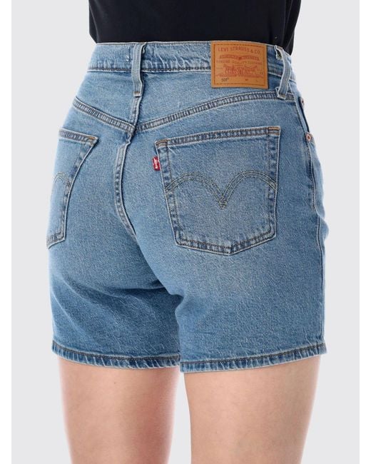 Levi's Blue 501 Cotton Shorts
