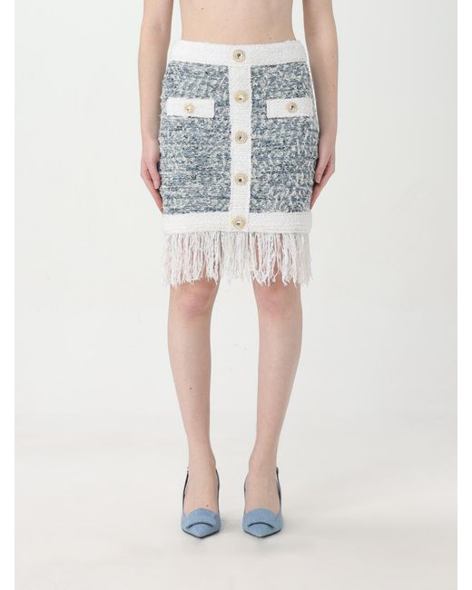 Balmain Blue Paris Mini Skirt