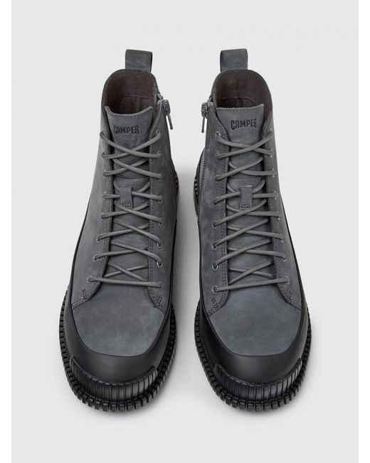 Camper Black Pix Nubuck Ankle Boots