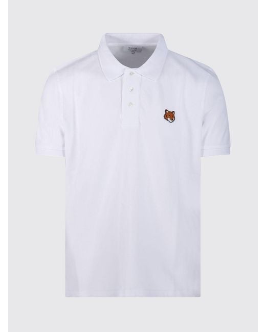 Maison Kitsuné White Maison KitsunÉ Organic Cotton Polo Shirt for men