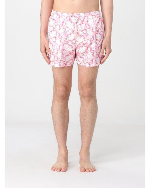Kampos Pink Patterned Nylon Swimsuit for men