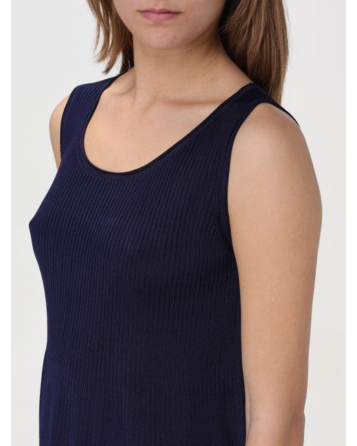 A.P.C. Blue Sleeveless Ribbed-Knitted Top