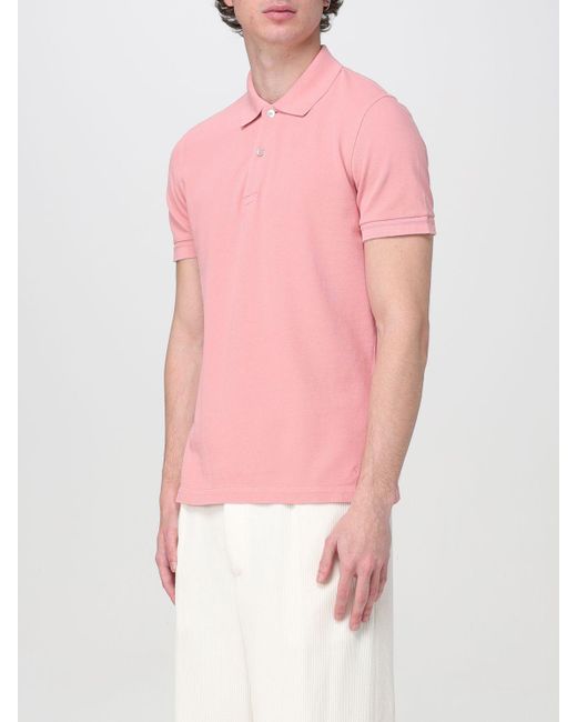 Polo basic in cotone di Tom Ford in Pink da Uomo