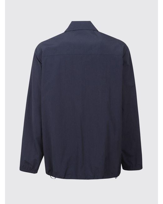 Dries Van Noten Blue Technical Fabric Shirt Jacket With Elasticated Cuffs for men