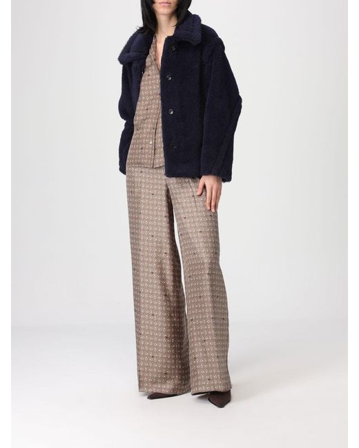 Max Mara Blue Alpaca Fur Coat