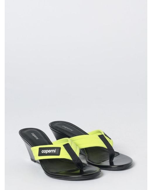 Coperni Green Neoprene Wedge Sandal