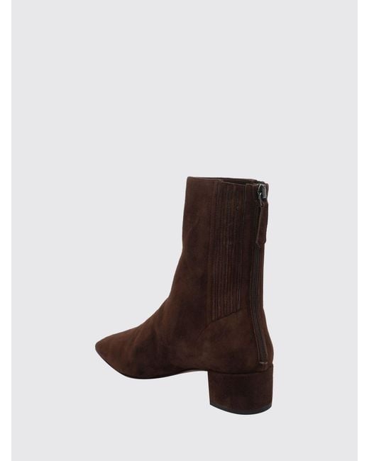 Aquazzura Brown Saint Honorè Suede Ankle Boots With Square Toe
