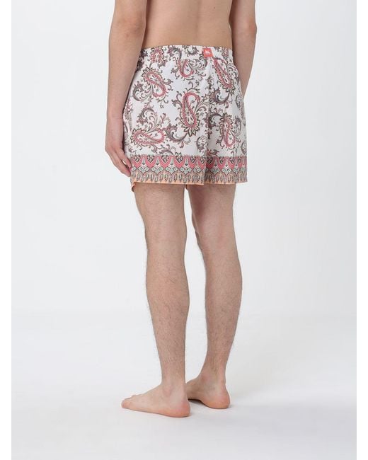 Etro Pink Polyester Swimsuit With Paisley Print for men