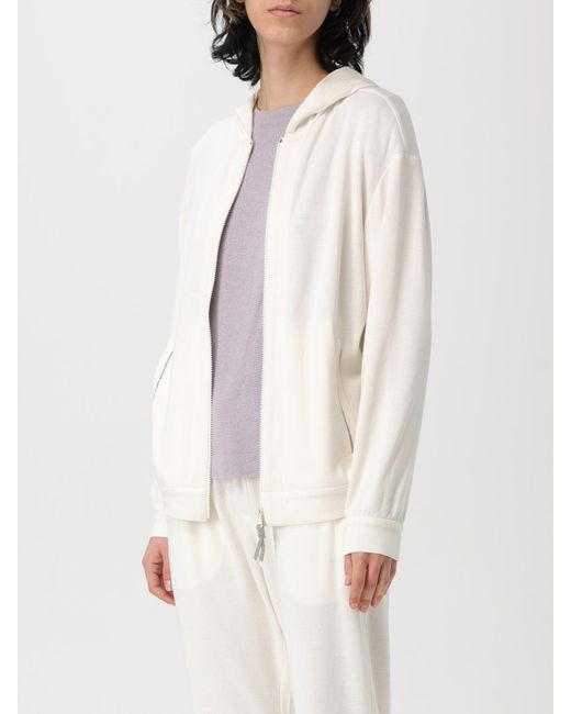 Brunello Cucinelli White Kapuzenpullover Monile