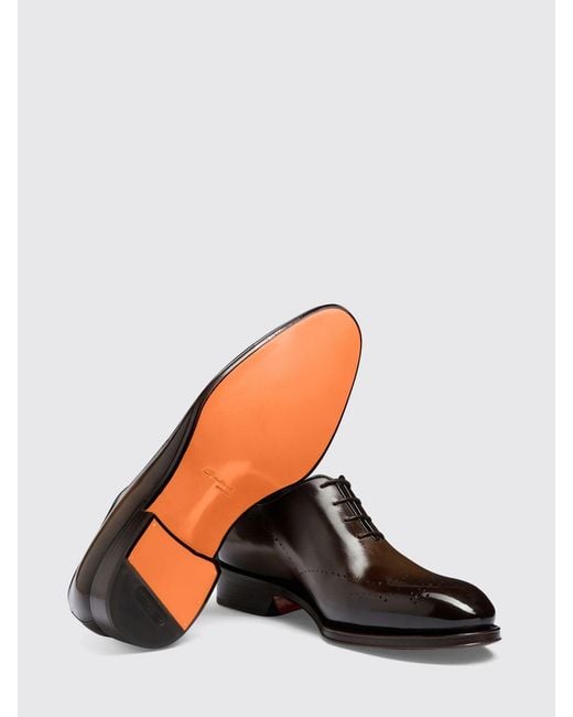 Santoni White Leather Lace-Up for men