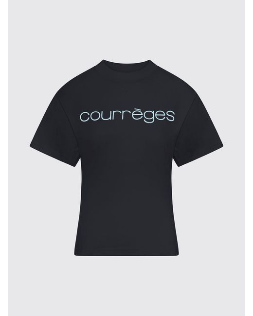 Courreges Black CourrÈ Ges Cotton T-Shirts With Logo