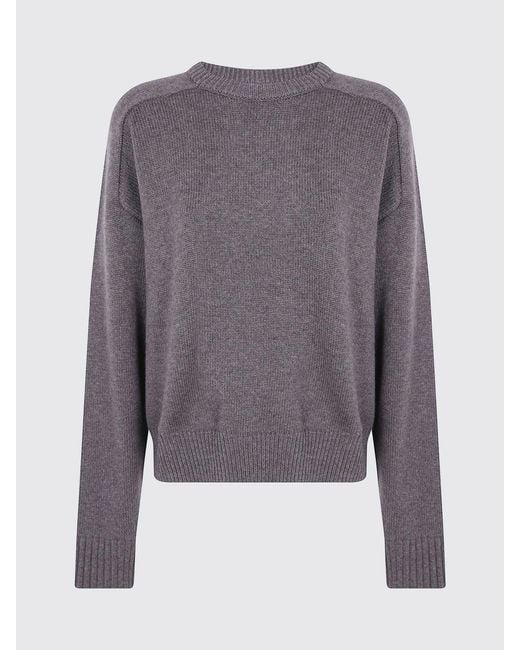 Loulou de Saison Gray Wool And Cashmere Turtleneck Jumper With Ribbed Trims