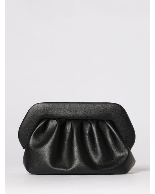 THEMOIRÈ Black ThemoirÈ Draped Vegan Leather Bios Clutch Themoiré