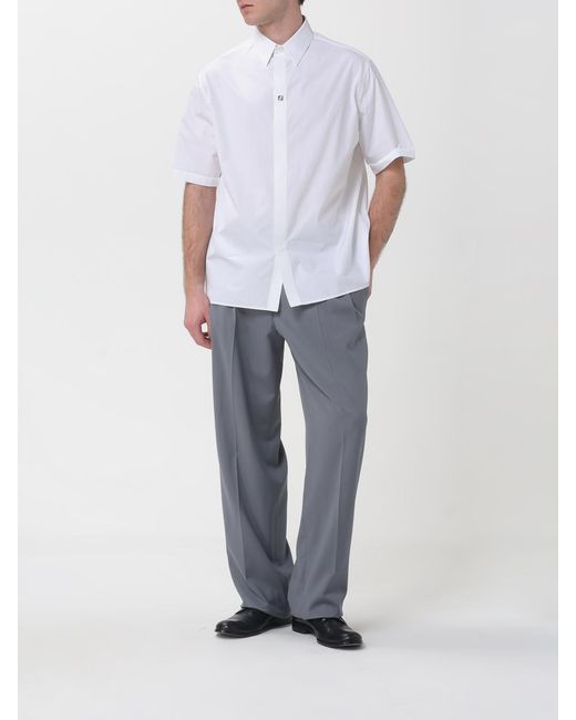 Fendi White Casual Cotton Shirt for men