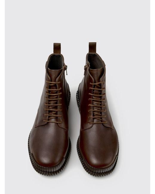 Camper Brown Pix Lace-Up Ankle Boots for men