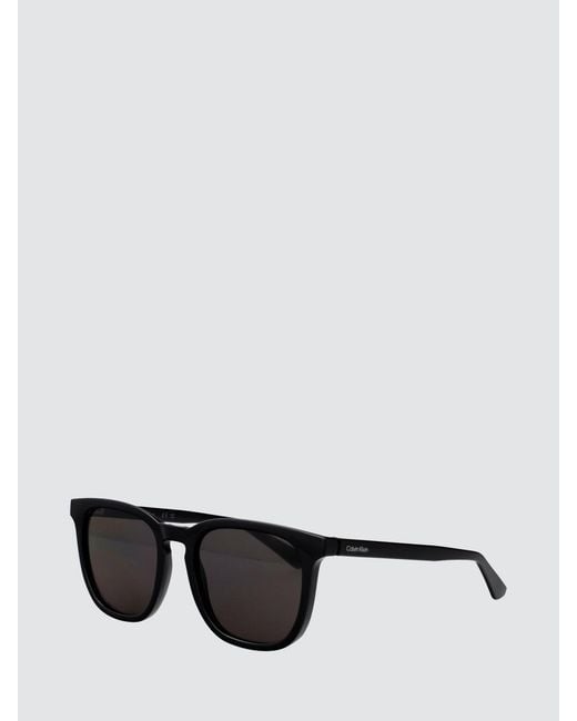 Calvin Klein White Rounded Aviator Acetate Sunglasses for men
