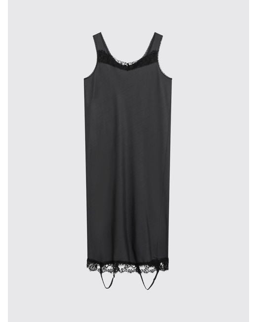 MM6 by Maison Margiela Black Cotton Blend Slip Dress