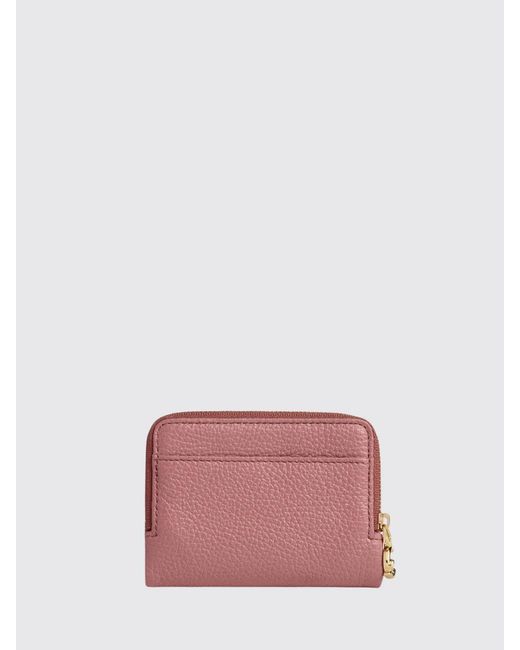 Coccinelle Pink C-Me Softy Grained Leather Bifold Wallet With Zip