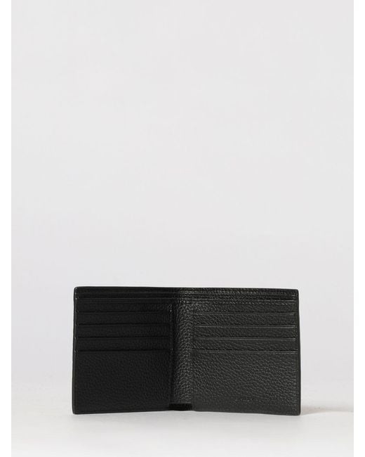 Bally White Grained Calf Leather Bifold Wallet With Iconic Bicolour Stripes for men