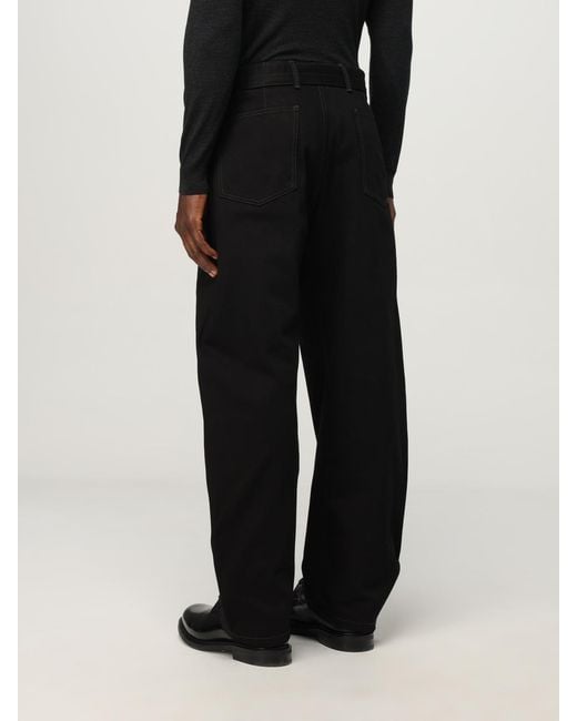 Lemaire Black Cotton Trousers for men