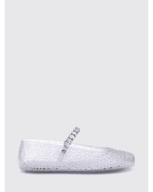Jimmy Choo White The Jelly Mary Jane Ballet Flats