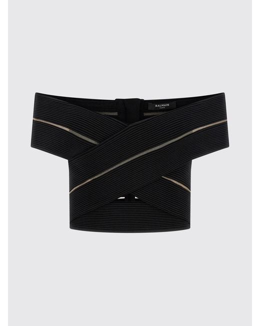 Top Cropped di Balmain in Black