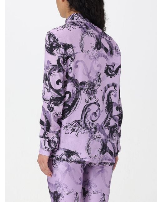 Camicia in viscosa stampata di Versace in Purple